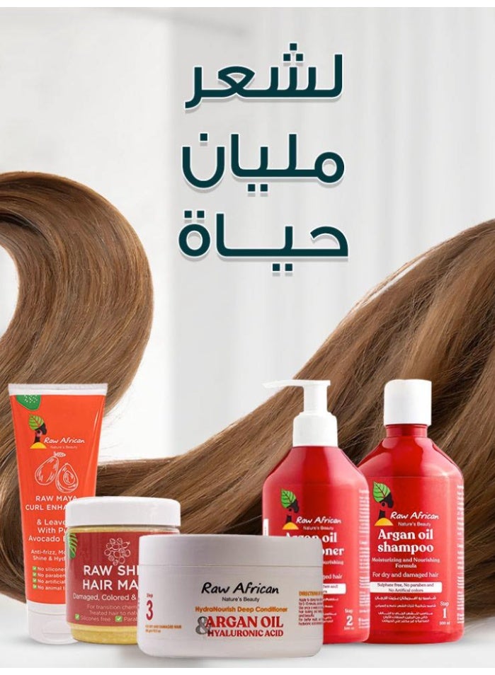 Raw African Premium Argan Oil Conditioner (300ml) - Nourishes, Strengthens & Adds Luster & Revitalizes Dry, Damaged Hair - Image 3