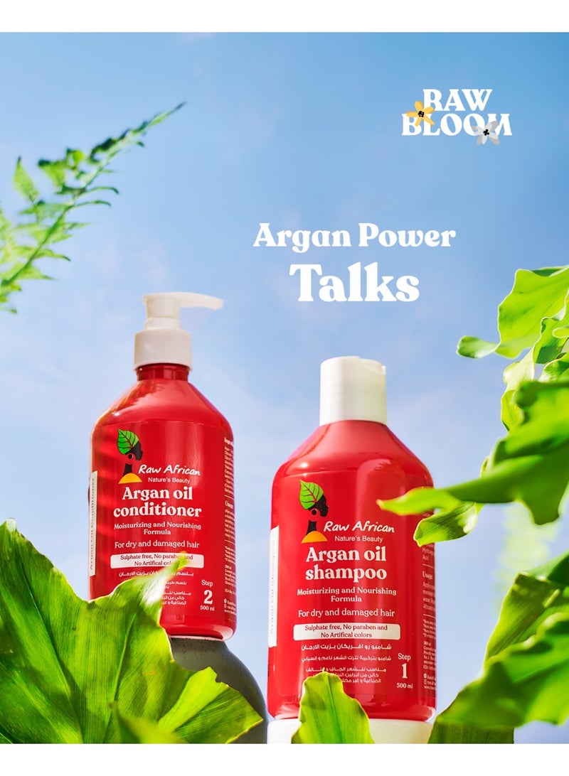 Raw African Premium Argan Oil Conditioner (300ml) - Nourishes, Strengthens & Adds Luster & Revitalizes Dry, Damaged Hair - Image 5