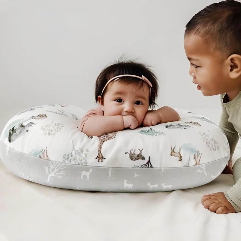 GRSSDER Nursing Pillow Cover Stretchy Minky Removable Nursing Covers for Breastfeeding Pillows, Ultra Soft Comfortable Slipcover for Boy and Girls, Stylish Pretty Savannah - Image 3