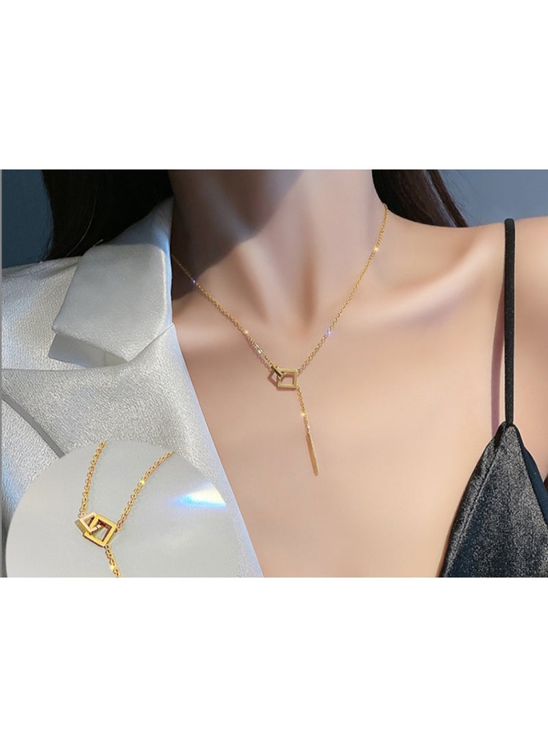 LATEEN 14K Gold Plated  Titanium Steel  Necklace for Women,  Elegant Jewelry for Daily Wear or Gifts - Image 1