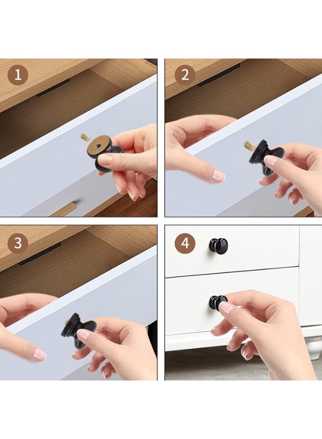 12 Pcs Black Wood Dresser Knobs, Mushroom Shape Wood Drawer Knobs, Wood Cabinet Knobs, Single Handle Pulls, Concise and Elegant, for Cabinet, Drawer, Dresser, Cupboard, Closet - Image 5