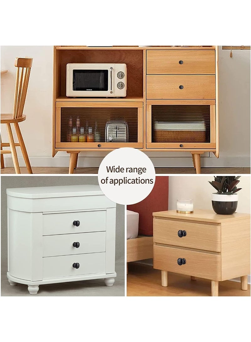 12 Pcs Black Wood Dresser Knobs, Mushroom Shape Wood Drawer Knobs, Wood Cabinet Knobs, Single Handle Pulls, Concise and Elegant, for Cabinet, Drawer, Dresser, Cupboard, Closet - Image 3