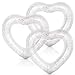 Whaline 3Pcs Inflatable Heart Pool Float with Glitter Inside White Swim Pool Rings Float Loungers Tube for Summer Pool Beach Bachelorette Party 473 x 394 Inch - Image 3