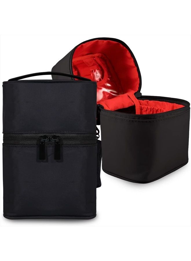 Bysiter Makeup Bag Travel Cosmetic Bag Small Makeup Brush Holder Organizer Cute Portable Artist Toiletry Storage Bag Cosmetics Case for Women Girls,Black - Image 1