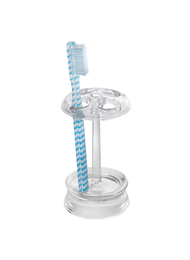InterDesign iDesign Franklin Plastic Toothbrush Holder Stand for Bathroom Vanity Countertops in Master Guest and Kids Bathrooms 275 x 275 x 5 Clear 