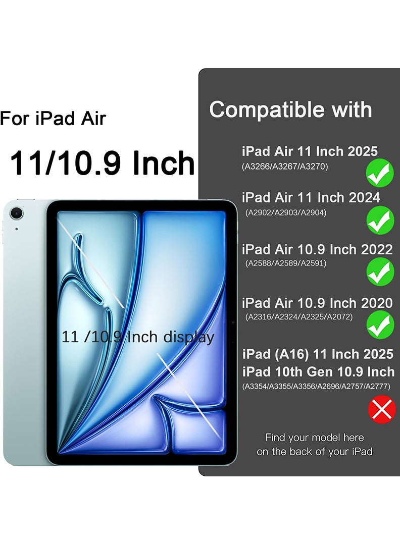 Theodor Clear Back Slim Case for iPad Air 11 Inch (M4 2026/ M3 2025/ M2 2024) – Shockproof Hybrid Protective Cover with Pencil Holder, Auto Sleep/Wake, Trifold Stand- Midnight Green - Image 2