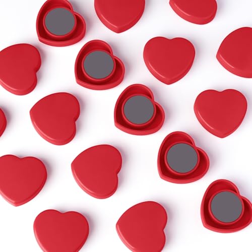 PYJLBX 20pcs Heart Fridge Magnets - Heavy Duty Refrigerator Magnets for Whiteboard & Metal Surfaces - Cute Mini Decorative Magnet, Small Strong Magnets for Home Office Classroom Kitchen Locker (Red) - Image 2