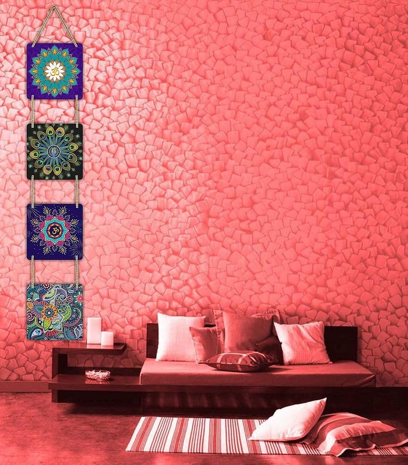 CVANU Colorful Mandala Design Wooden Wall Hanging Plaque Decorative Wall Art for Living Room, Bedroom & Home (30 x 6 Inch)_13 - Image 2