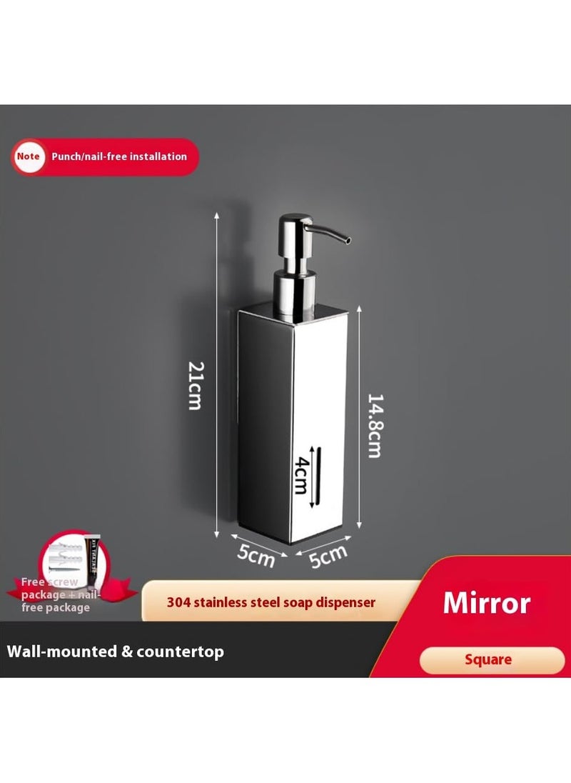 LBMT  Wall Mounted Soap Dispenser, Manual Lotion Dispenser with Stainless Steel Pump for Bathroom Kitchen (Square Glossy)