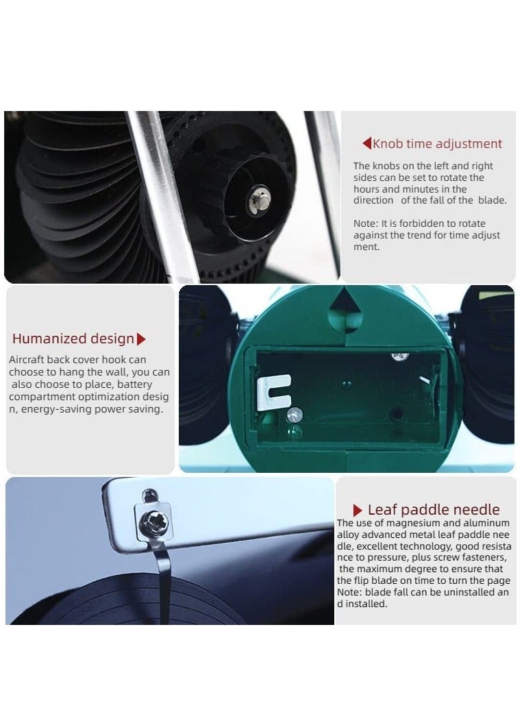 Airplane Flip Clock, Auto Filp Clock, Retro Vintage Digital Flip Down Clock, Airplane Head Filp Clock Desk Hanging DualUse, Creative Home Clock For Office Home Wall Decoration, No Battery Included - Image 5