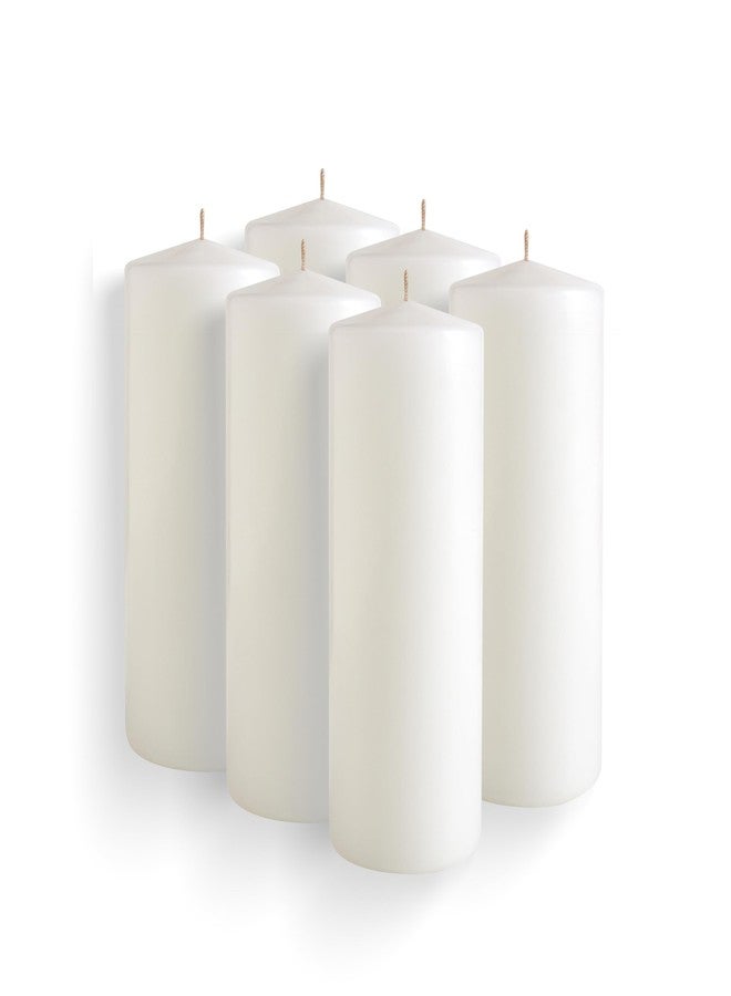 Simply Soson 2.5x6 inch White Pillar Candles, White Candle, Set of 6 Pillar Candles Bulk 2.5x6, Emergency Tall Candle, Wax Candle, Unscented Candles, Candle Pack Cone Tip Pillar - Image 1