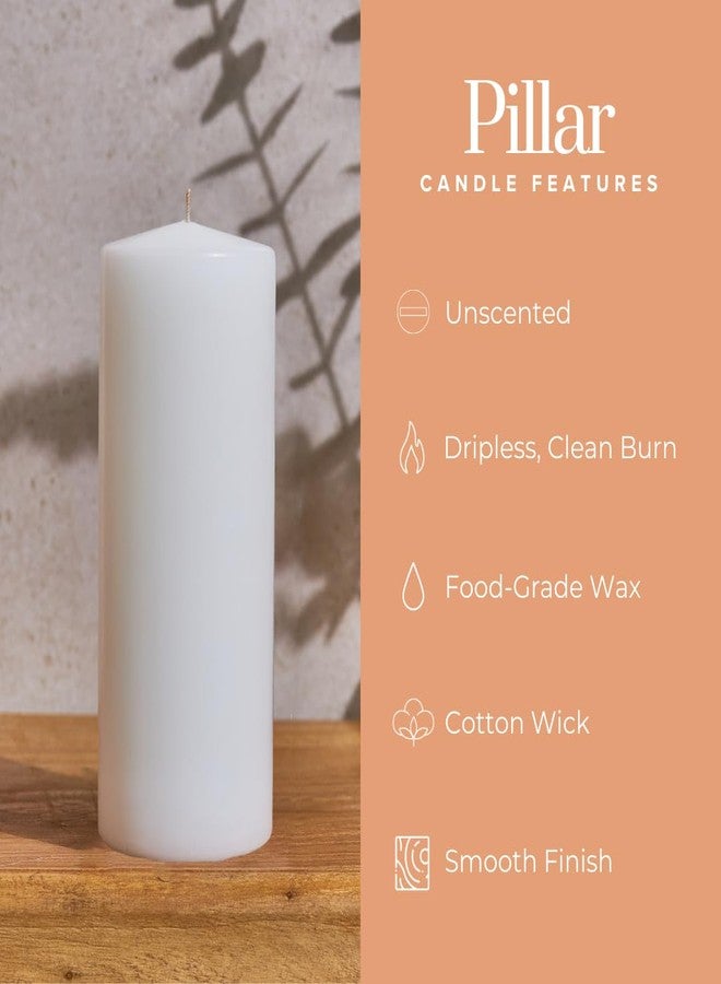 Simply Soson 2.5x6 inch White Pillar Candles, White Candle, Set of 6 Pillar Candles Bulk 2.5x6, Emergency Tall Candle, Wax Candle, Unscented Candles, Candle Pack Cone Tip Pillar - Image 3