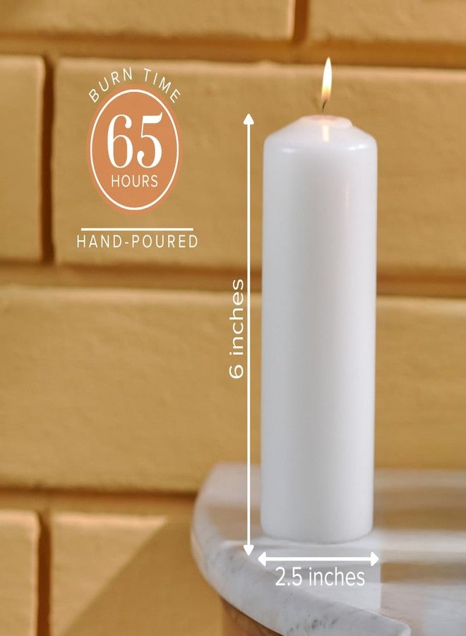 Simply Soson 2.5x6 inch White Pillar Candles, White Candle, Set of 6 Pillar Candles Bulk 2.5x6, Emergency Tall Candle, Wax Candle, Unscented Candles, Candle Pack Cone Tip Pillar - Image 2