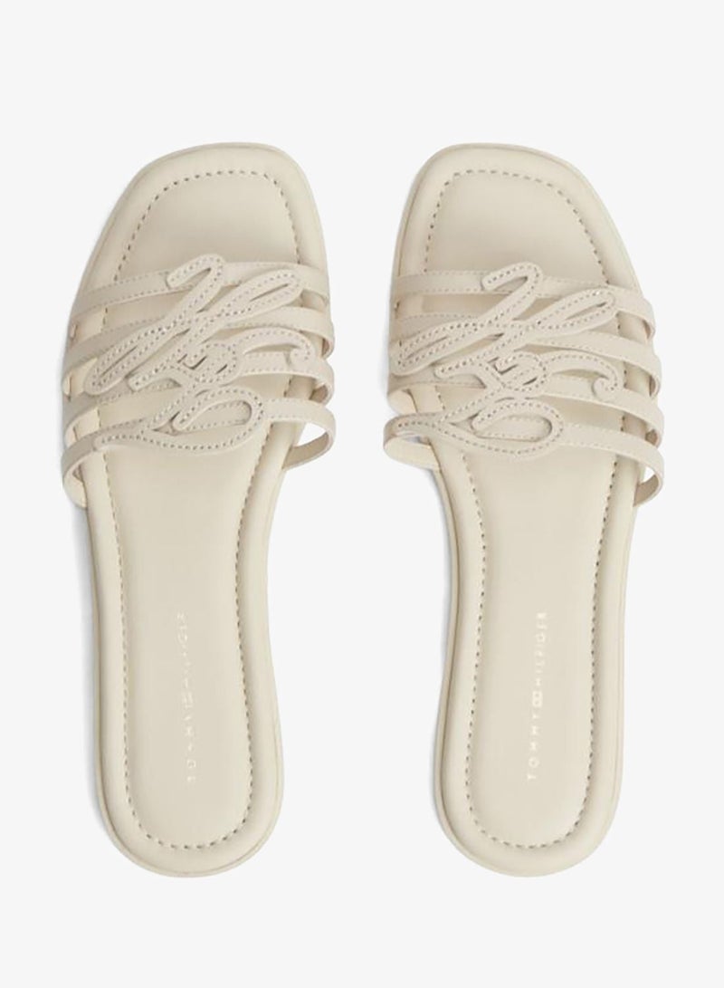TOMMY HILFIGER Logo Strap Leather Mules - Image 2