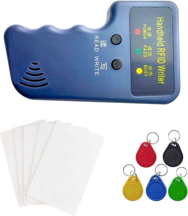 نسخة محمولة لبطاقات الهوية الذكية بتردد 125 كيلوهرتز، تُستخدم لنسخ بطاقات RFID، بالإضافة إلى 5 مفاتيح RFID من نوع T5577 و5 بطاقات من نوع T5577. - Image 1
