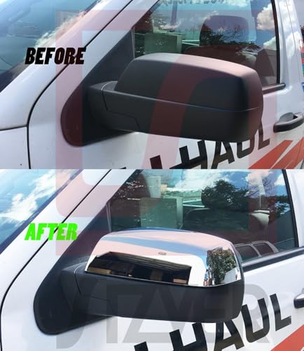 S SIZVER Sizver Chrome Door Mirror Cover For 2014-2018 Chevy Silverado 1500 ^Top Half^ - Image 4