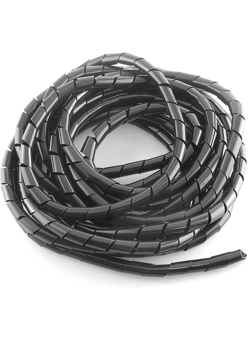 VOLT Spiral Cable Wrap 10 Meter Length | Flexible & Durable Cable Organizer for Computers, TVs & Electrical Equipment (Black)  - Image 2