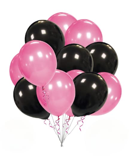 Flyloons Black Pink Balloons Pack of 50 for birthday decoration items also suitable for Anniversary, Wedding, Celebration, Party - Image 5