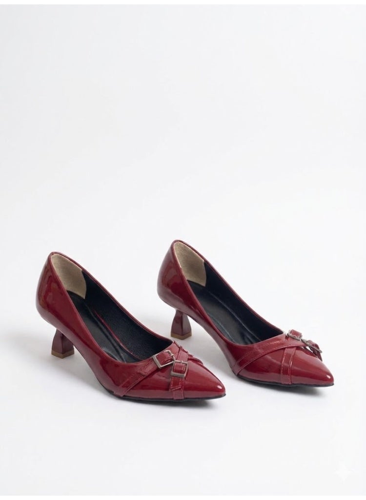 لايف ستيلاش  حذاء كعب بابزيم جلد - نبيتي GZ-902 - Image 2