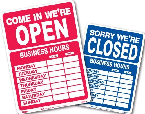 Headline Sign 9574 Double-Sided Open/Closed Sign with Business Hours, 10.5 Inches by 14.5 Inches - Image 3