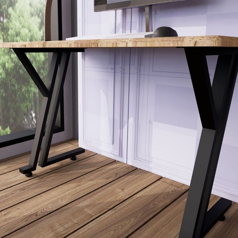 Dcloud Table Legs Metal Industrial Modern DIY Desk Legs Heavy Duty Steel Furniture Legs for Desk Bench and Tables Black Metal Furniture Legs Modern Dining Coffee Table Legs Pack of 2 9 Shape - Image 5