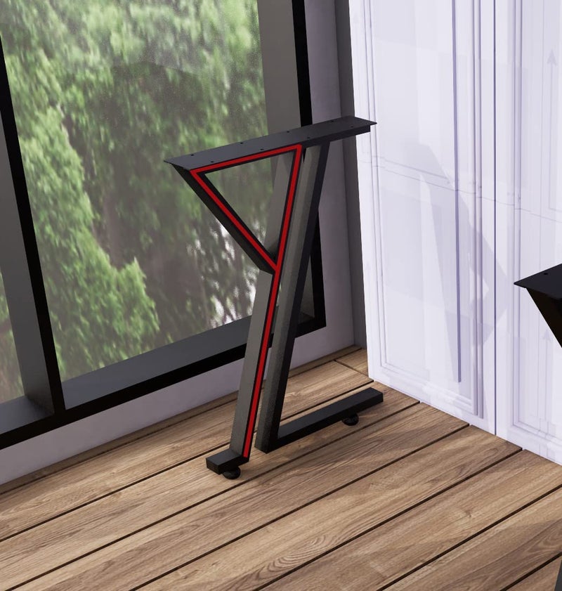 Dcloud Table Legs Metal Industrial Modern DIY Desk Legs Heavy Duty Steel Furniture Legs for Desk Bench and Tables Black Metal Furniture Legs Modern Dining Coffee Table Legs Pack of 2 9 Shape - Image 3