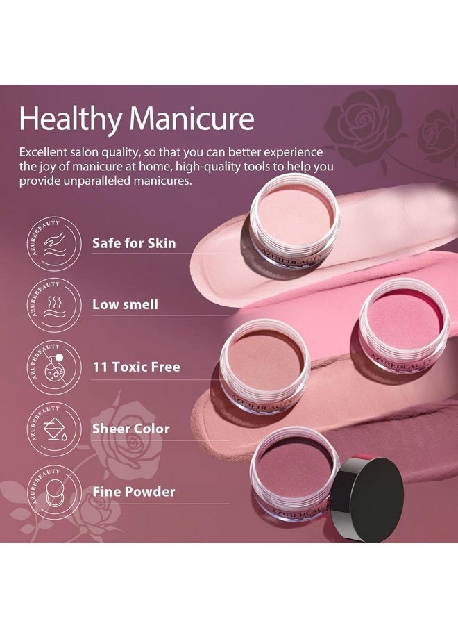 AZUREBEAUTY 130 Pcs Dip Powder Nail Kit 16 Colors Clear Glitter Pink Nail Dip Powder Kit With Top/Base Coat Activator Gel Nail Remover Professional Dip Powder Liquid Set For Home Salon Gifts  - Image 5