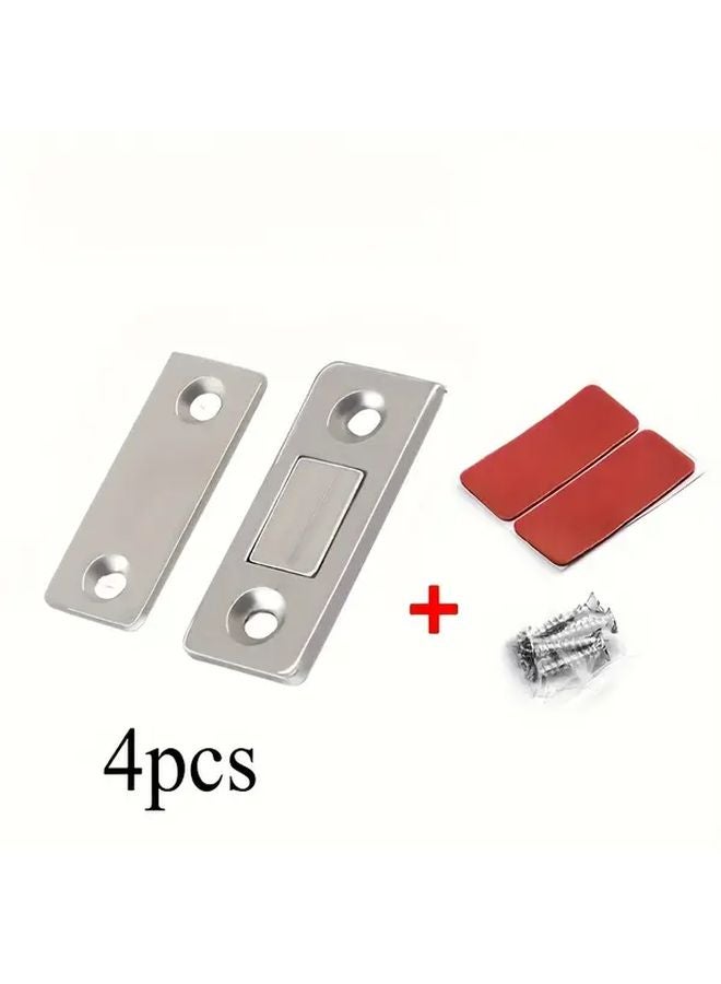 4pcs Silvery Ultra Thin Cabinet Magnetic Catch Kitchen Cupboard Door Closer - Image 1