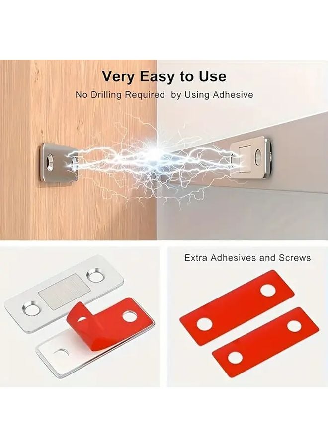 4pcs Silvery Ultra Thin Cabinet Magnetic Catch Kitchen Cupboard Door Closer - Image 5