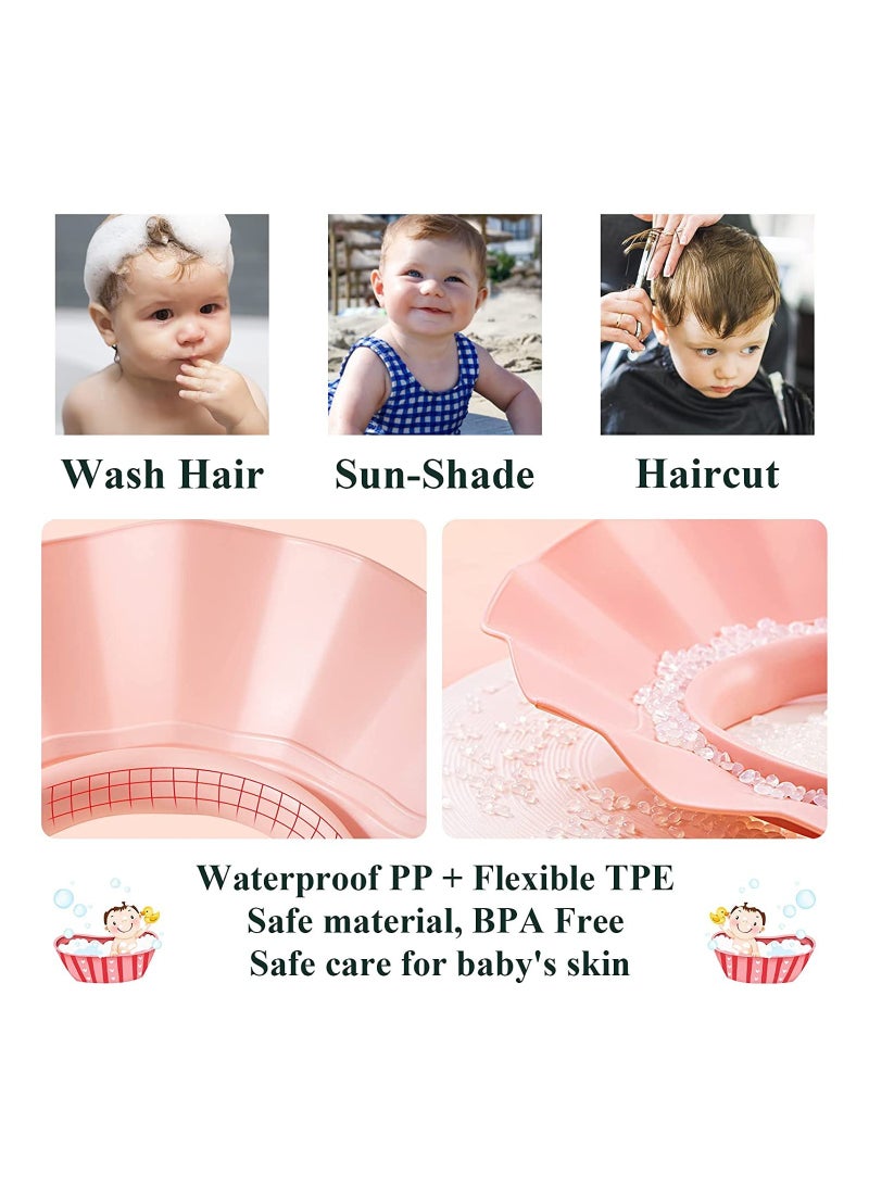Adjustable Silicone Baby Shower Cap Bath Visor for Babies and Toddlers Protects Eyes and Ears During Shampooing Pink Safe and Comfortable - Image 3
