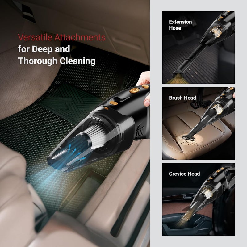Dylect Car Vacuum Cleaner: 100W & 4500Pa Strong Suction, Washable Hepa Steel Filter, Copper Motor, Compact Lightweight for Dry Use, 14.7Ft Long Cable, 0.5 L, 500 Ml, 1 Count - Image 4