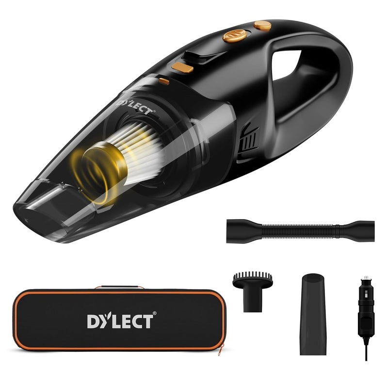 Dylect Car Vacuum Cleaner: 100W & 4500Pa Strong Suction, Washable Hepa Steel Filter, Copper Motor, Compact Lightweight for Dry Use, 14.7Ft Long Cable, 0.5 L, 500 Ml, 1 Count - Image 1