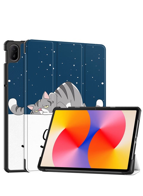 Case For Huawei MatePad SE 11" 2024 Multi-Viewing Angles All New PU Leather Smart Cover with Auto Sleep Wake Feature Slim Flip Shell Case for Huawei MatePad SE 11 (Lazy Cat)