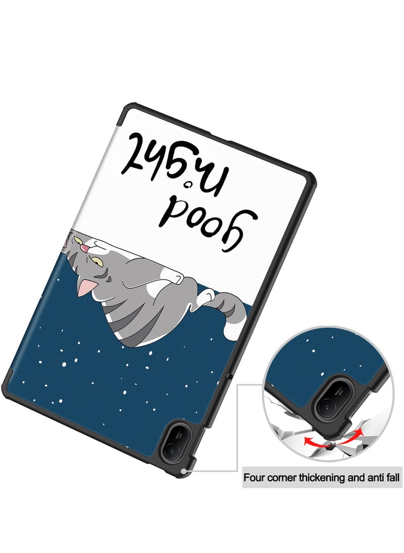 Case For Huawei MatePad SE 11" 2024 Multi-Viewing Angles All New PU Leather Smart Cover with Auto Sleep Wake Feature Slim Flip Shell Case for Huawei MatePad SE 11 (Lazy Cat)
