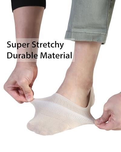 Pro Mountain Thin No Show Socks Men Seamless Wide Toe Box For Health Size L Beige 6 Pack Liner Thin Footies Casual Sneakers Loafer Flats US Shoe 9-11 - Image 3