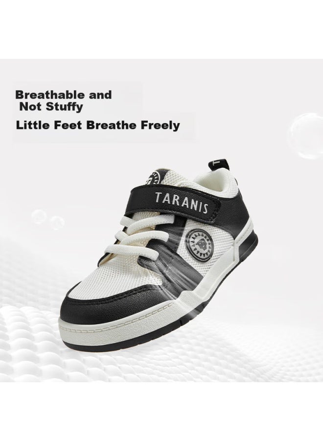 Taranis Tyrannis Spring New Boys' Soft Bottom Comfortable Children's Board Shoes Girls' Black And White Casual Sports Shoes Black/white Size 26 - Image 3