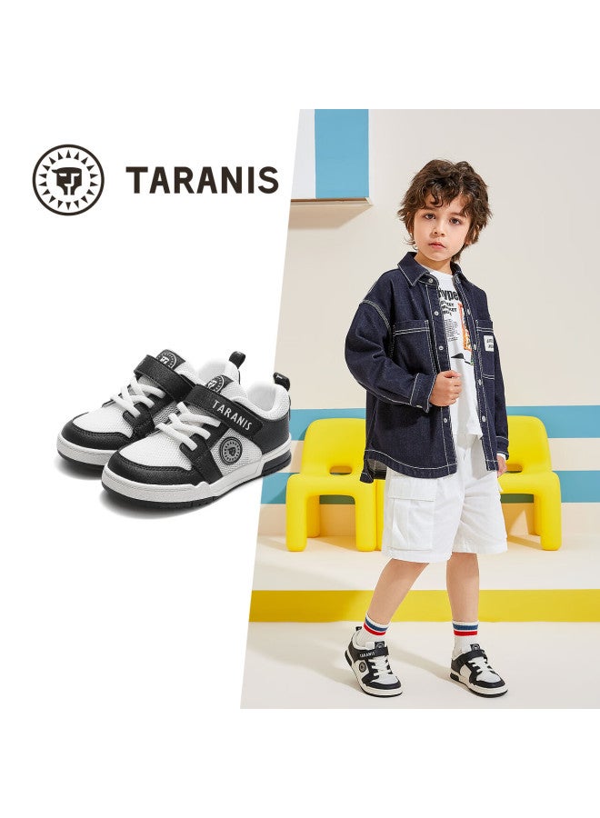 Taranis Tyrannis Spring New Boys' Soft Bottom Comfortable Children's Board Shoes Girls' Black And White Casual Sports Shoes Black/white Size 26 - Image 1