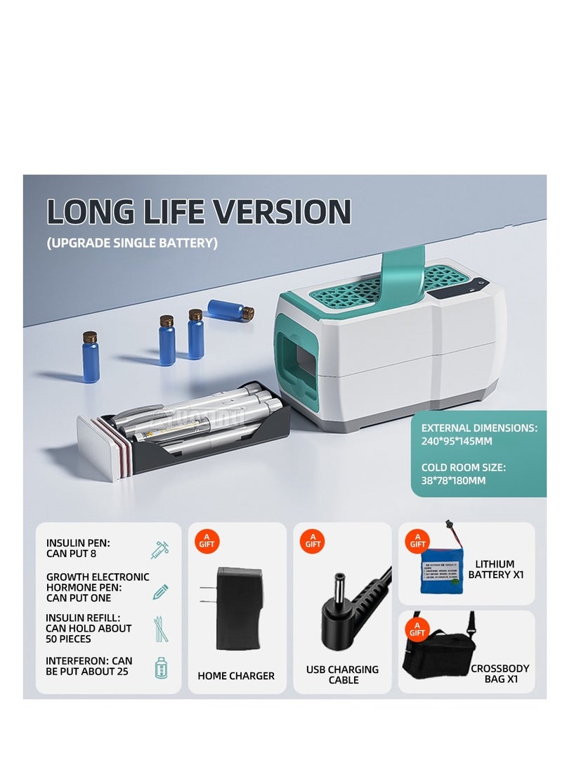 مبرد محمول، قابل لإعادة الشحن عبر USB، يمكن استخدامه في السيارة والمنزل، درجة حرارة قابلة للتعديل، رائع للتبريد - أخضر + بطارية*1 - Image 1