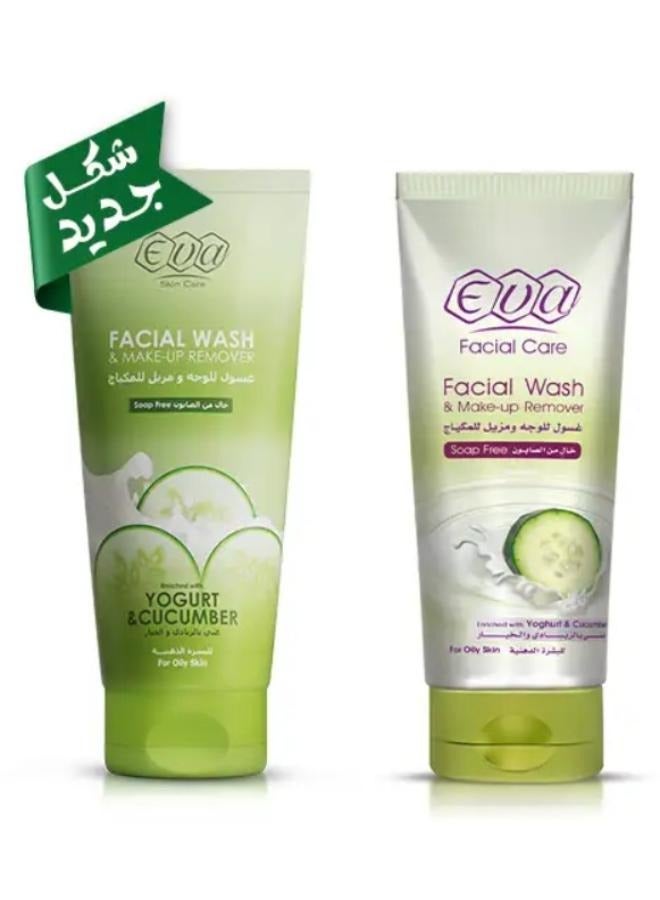 Eva Care Facial Wash And Make-Up Remover Enriched With Yoghurt And Cucumber For Oily Skin 150 Ml (packaging may vary)