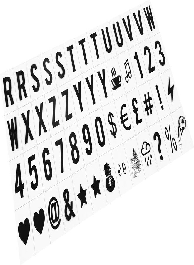 Junfamilee 104Pcs Black Cinematic Lightbox Replacement Letters & Numbers Signs Black for A4 Light Up Letter Box Sign Message Board, Presentation Boards 65.4x35mm (LED Light Box is NOT Included!!) - Image 3