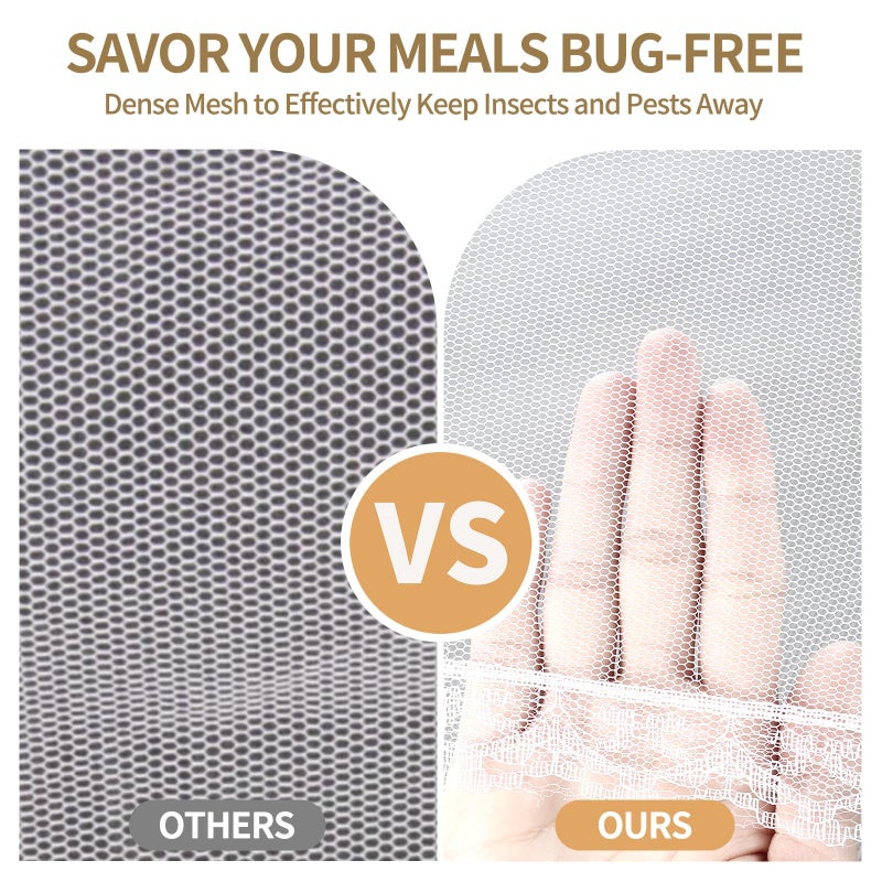 NEPAK 6 Large and Tall Food Covers, 17"x17" Food Tents Food Covers for Outdoors,Pop-up Mesh Food Covers Nets for Outside,Screen Tents,Parties Picnics, BBQ,Reusable and Collapsible - Image 2