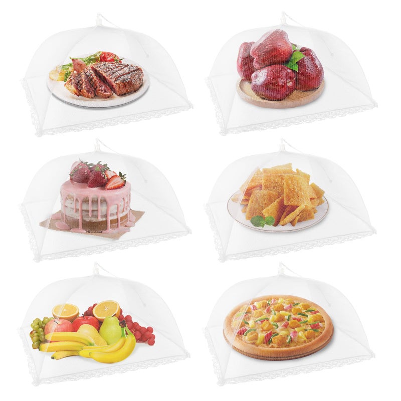 NEPAK 6 Large and Tall Food Covers, 17"x17" Food Tents Food Covers for Outdoors,Pop-up Mesh Food Covers Nets for Outside,Screen Tents,Parties Picnics, BBQ,Reusable and Collapsible - Image 1