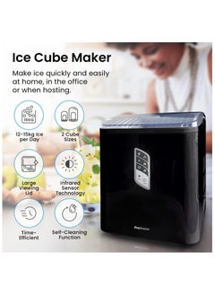 Pro Breeze Ice Maker Machine, Large Countertop Ice Maker with Ice Scoop, 15 kg Compact Self-Cleaning Clear Ice Maker, Ice Ready in 6-9 Mins, 2 Sizes of Bullet Ice for Home, Kitchen, Bar, Party - Black - pzsku/Z262A7617C523102FF165Z/45/_/1733399260/bf9c1d11-60db-4099-8722-7d99c0d90ce7