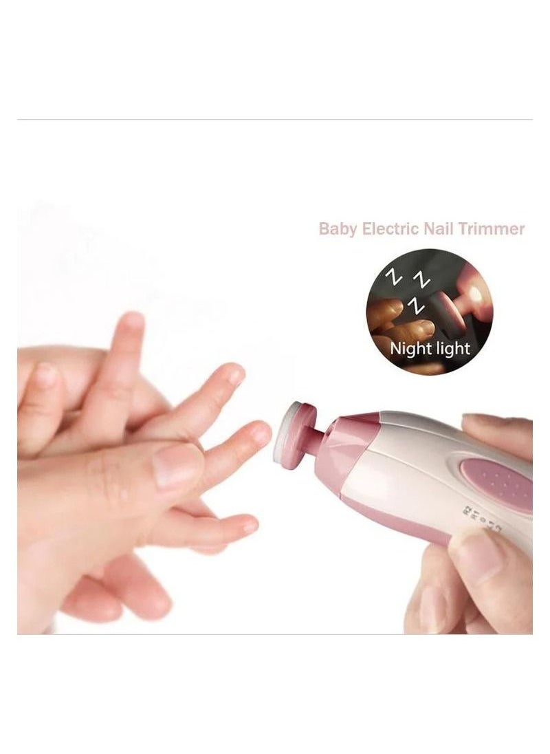 Generic Baby Nail Trimmer Electric, Baby Nail Clippers Safe Baby Nail File Kit 6 in 1 Pads, Trim Polish Grooming Kit for Newborn Infant Toddler or Adults Toes Fingernails Care, Battery Operated (AA) Pink  - Image 3
