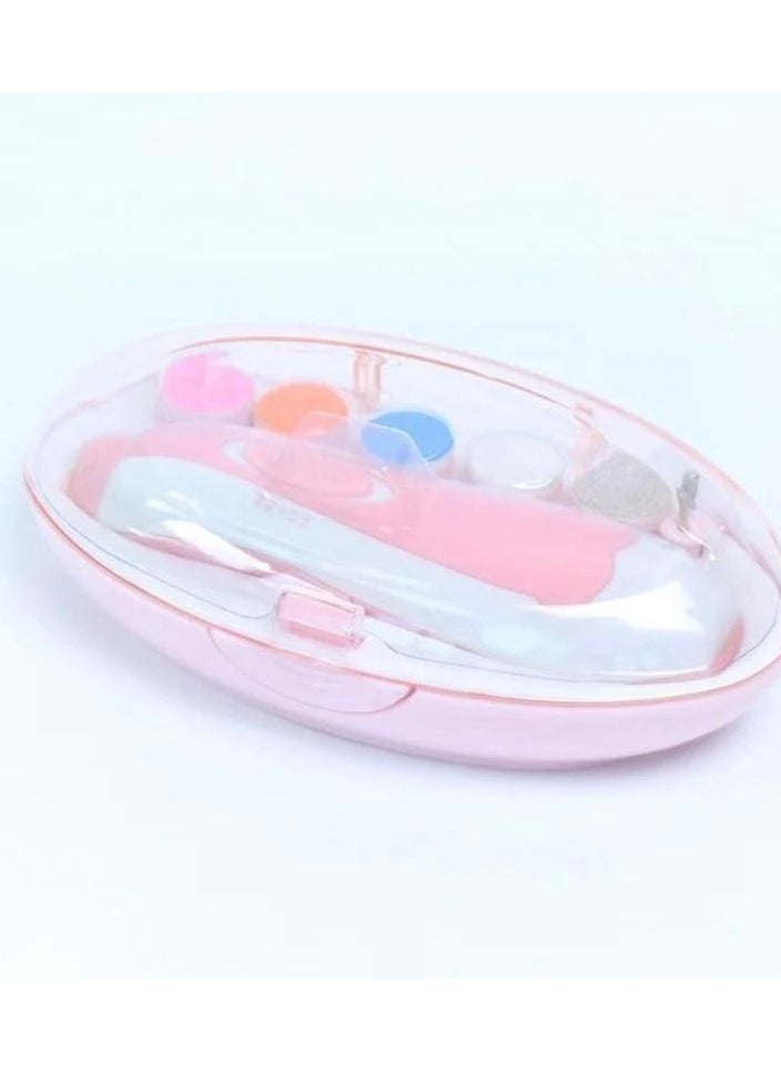 Generic Baby Nail Trimmer Electric, Baby Nail Clippers Safe Baby Nail File Kit 6 in 1 Pads, Trim Polish Grooming Kit for Newborn Infant Toddler or Adults Toes Fingernails Care, Battery Operated (AA) Pink  - Image 5