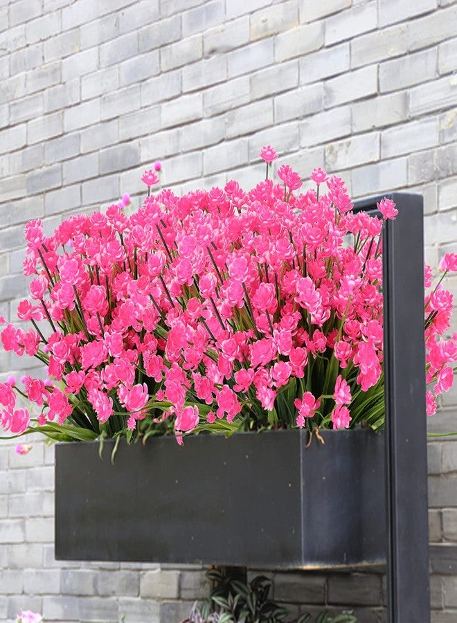 URSTOUD Artificial Flowers,Fake Greenery Faux Plastic Bushes Fake Shrubs UV Resistant No Fade Faux Plastic Plants for Wedding Hanging Bouquet Indoor Outdoor Home Garden Office Table Vase 6PCS (Pink) - Image 4