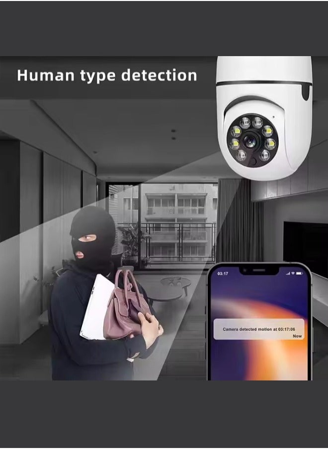 Plynox - (Pack of 3) Wifi Surveillance Light Bulb Camera Full Color Night Vision Automatic Human Tracking Zoom Indoor Security Monitor - Image 1