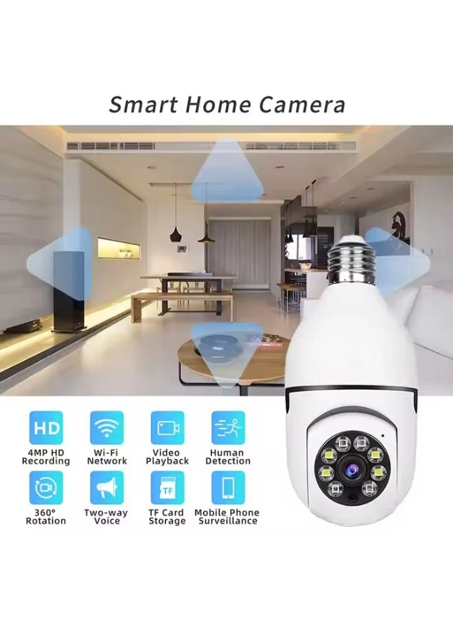 Plynox - (Pack of 3) Wifi Surveillance Light Bulb Camera Full Color Night Vision Automatic Human Tracking Zoom Indoor Security Monitor - Image 1