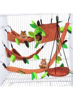 Hamiledyi Hamster Hammock Small Animals Hanging Warm Bed House Organic Natural Apple Wood Chewing Stick Rat Cage Nest Accessories Toy Hanging Tunnel And Swing For Small Hamster Rat Gerbil Sugar Glider  - Image 1