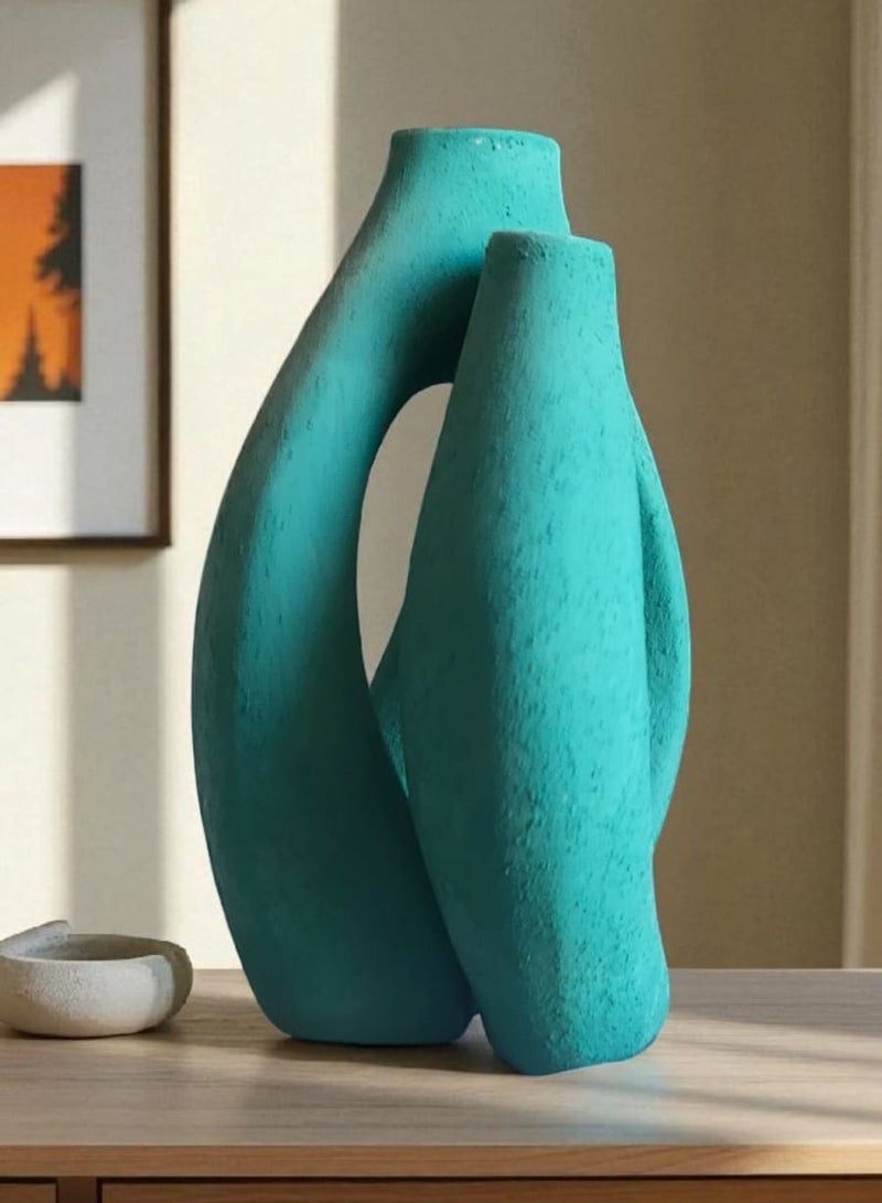 color zone pottery Nested set of decorative ceramic vases for office and home - Image 3
